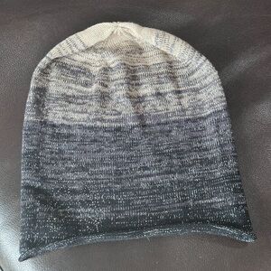 Victoria's Secret Black and Cream Knit Beanie Hat